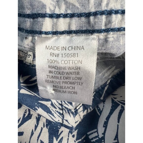 Flag & Anthem Men's Size Med Front Pocket Leaf Pattern Hawaiian Cotton Shirt - Picture 6 of 10